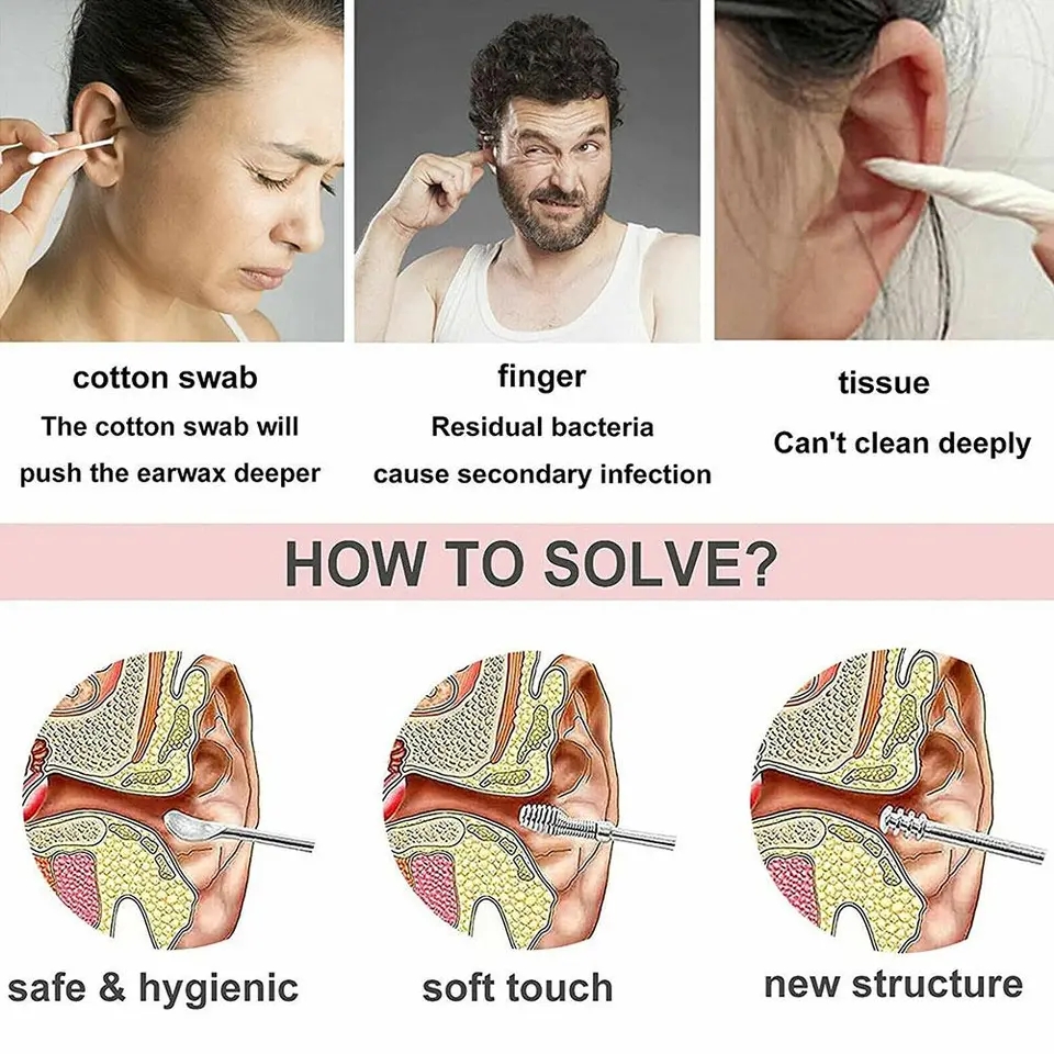 مجموعه 6 عددی ابزار تمیز کننده گوش