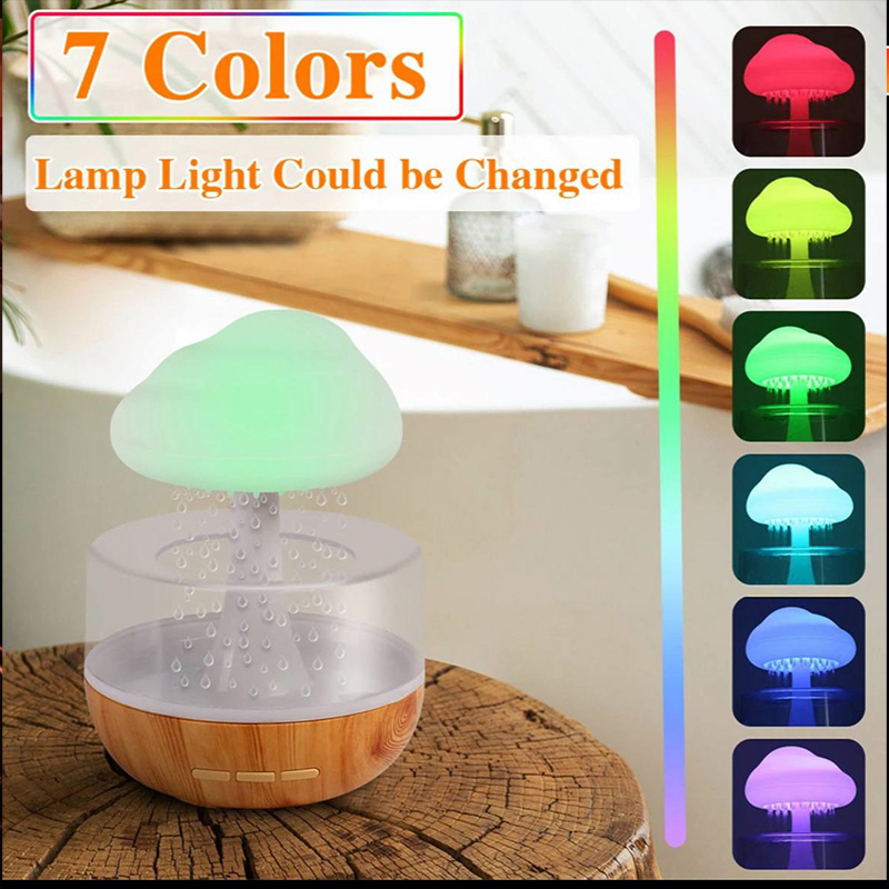 چراغ خواب و شبیه ساز باران مدل ابری طرح چوب RGB